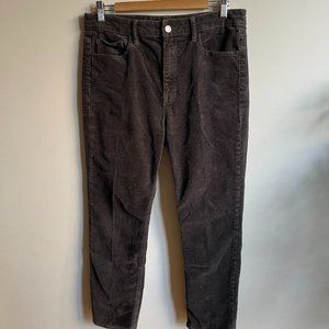 Club Monaco High Rise Cords in Gray